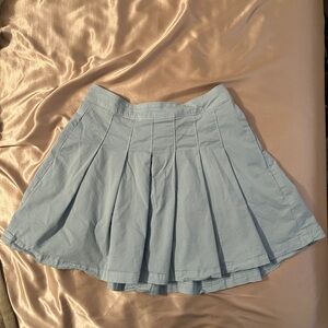 American Eagle Outfitters Light Blue Pleated Skater Skirt